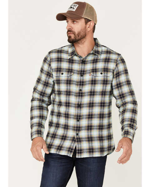 Levi's Men's Classic Worker Plaid Long Sleeve Button-Down Shirt , Olive, hi-res