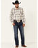 Ariat Men's Dunscape Atherton Retro Plaid Print Long Sleeve Snap Western Shirt , Tan, hi-res