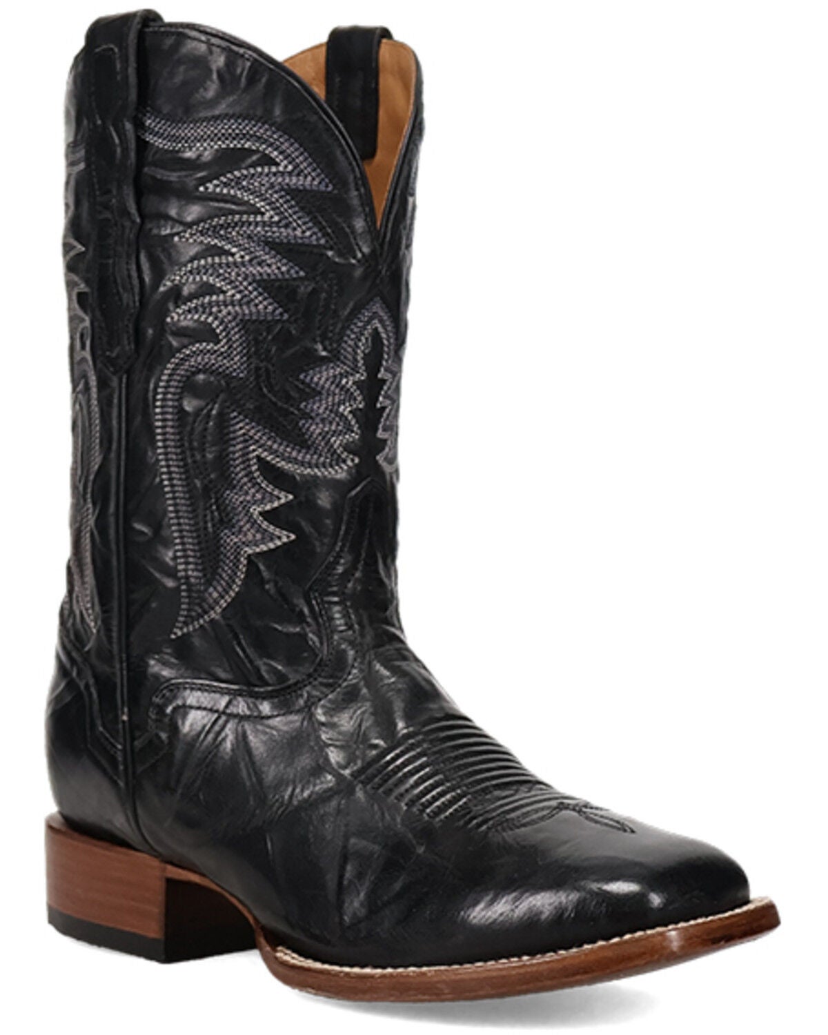 El Dorado Men's Crunch Western Boots - Broad Square Toe, Black, hi-res