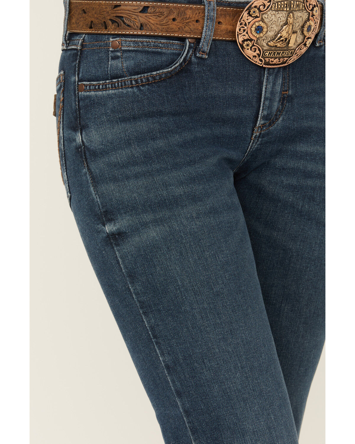 Image #2 - Wrangler Retro Women's Jana Dark Wash Mid Rise Mae Trouser Jeans, Dark Wash, hi-res