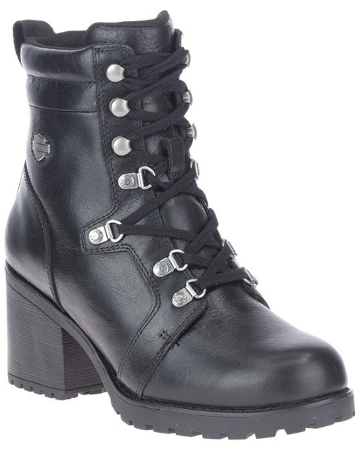 Image #1 - Harley Davidson Women's Marinda Lace-Up Boots - Round Toe, Black, hi-res