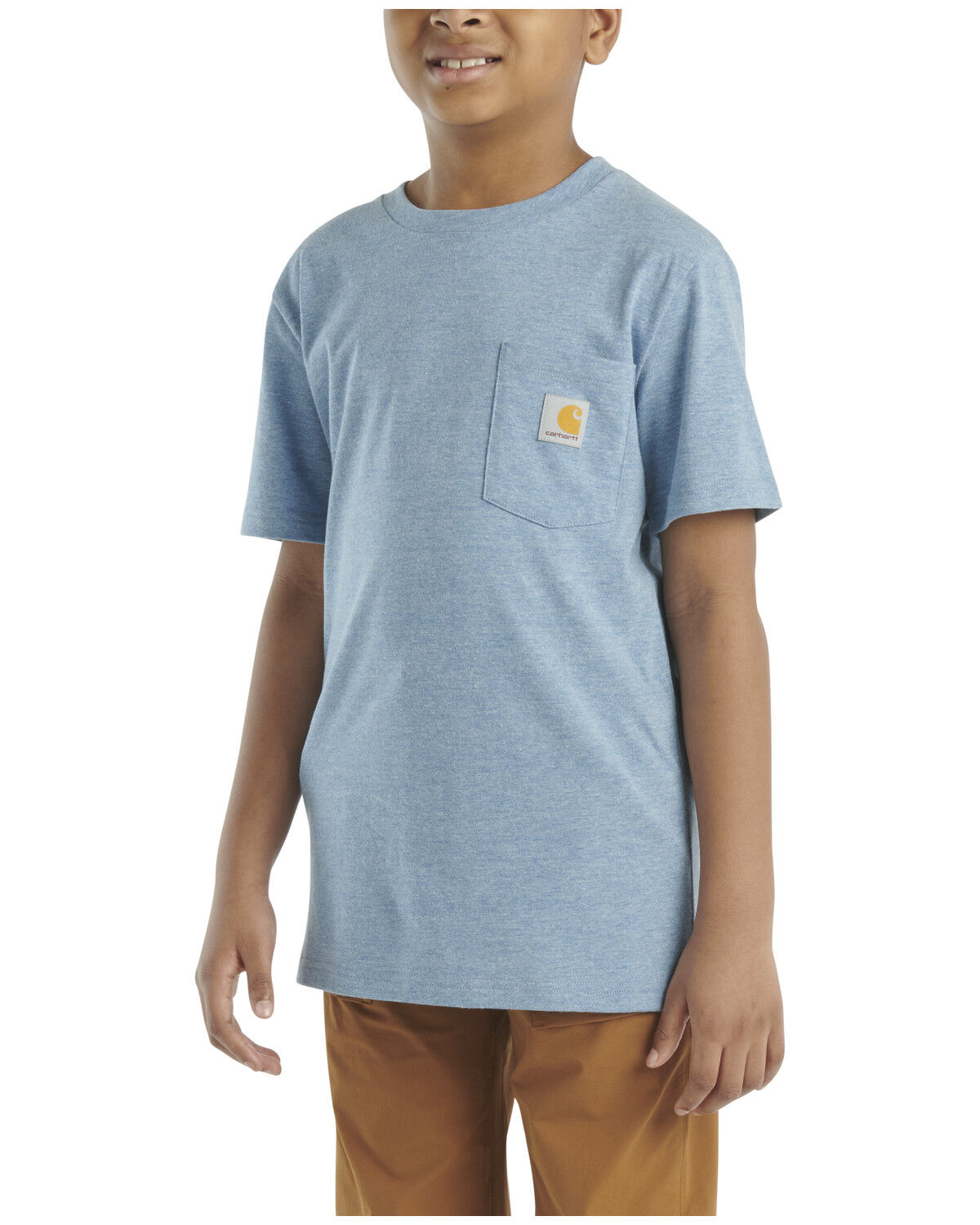 Image #1 - Carhartt Little Boys' Solid Short Sleeve Pocket T-Shirt, Blue, hi-res