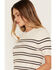 Image #2 - Z Supply Women's Striped Short Sleeve Sweater, Oatmeal, hi-res