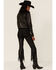 Image #4 - Understated Leather Women's Cowboy Denim & Leather Fringe Chap Jeans, Black, hi-res