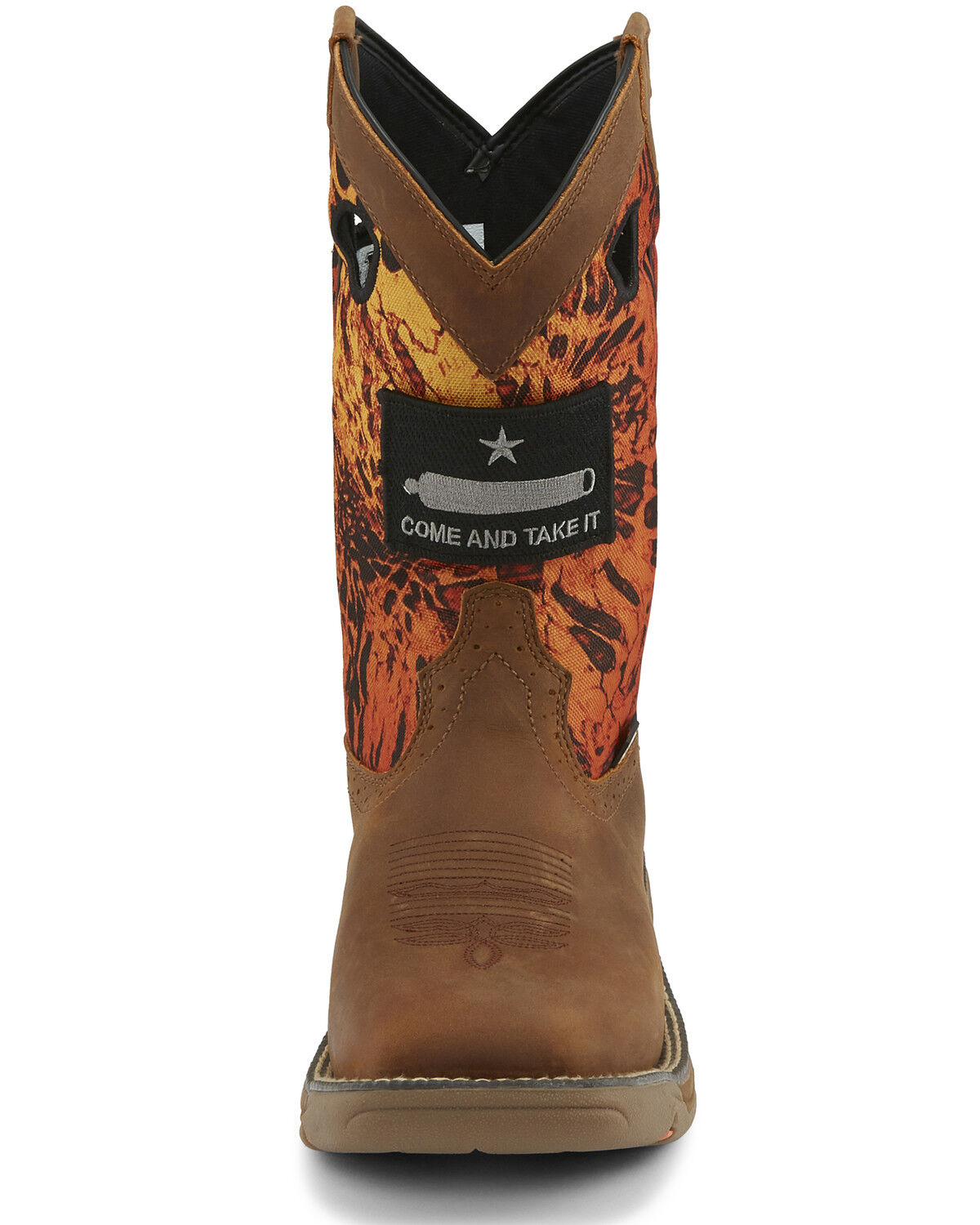Image #4 - Justin Men's Stampede Rush Western Work Boots - Square Toe, Orange, hi-res