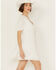 Image #2 - Yura Women's Lace Trim Short Sleeve Mini Dress, White, hi-res