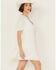 Image #2 - Yura Women's Lace Trim Short Sleeve Mini Dress , White, hi-res