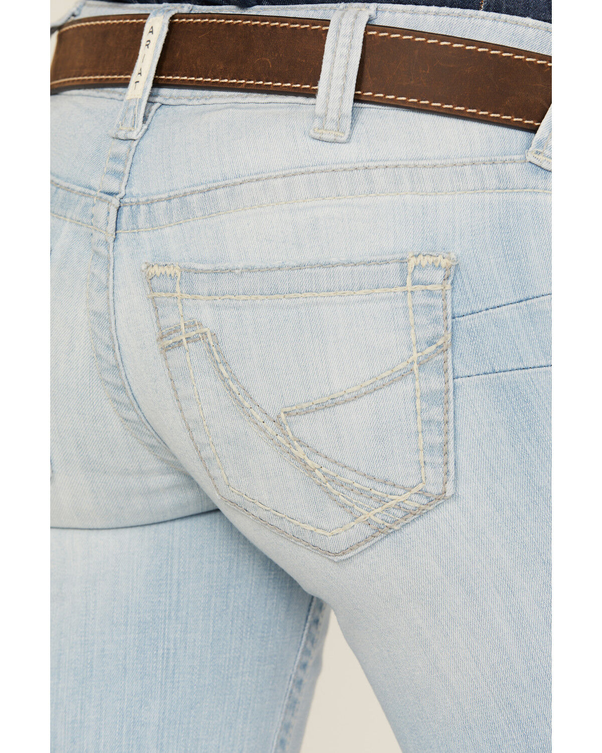 Image #4 - Ariat Women's Light Wash Zayla Low Rise Straight Leg Stretch Denim Jeans, Light Wash, hi-res