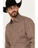 Image #2 - Stetson Men's Geo Print Long Sleeve Snap Western Shirt, Brown, hi-res