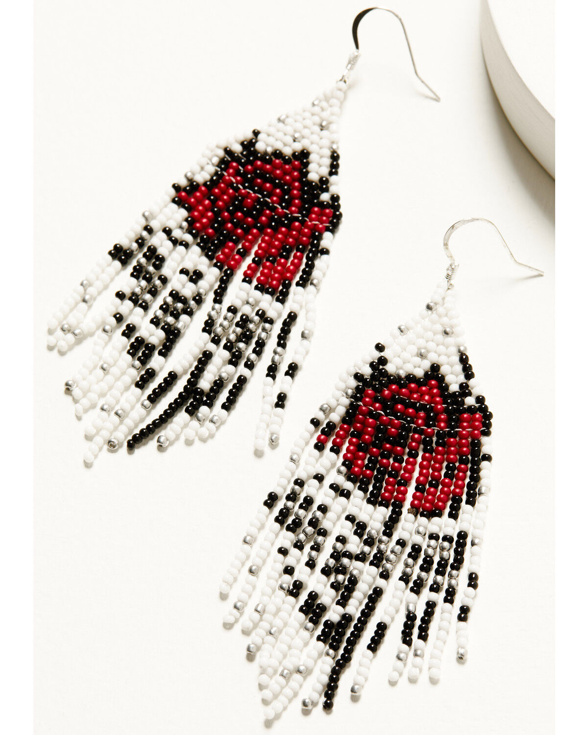 Image #2 - Idyllwind Women's Carla Rose Beaded Fringe Earrings, White, hi-res