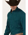 RANK 45 Men's Roughie Solid Long Sleeve Button Down Western Performance Shirt, Teal, hi-res