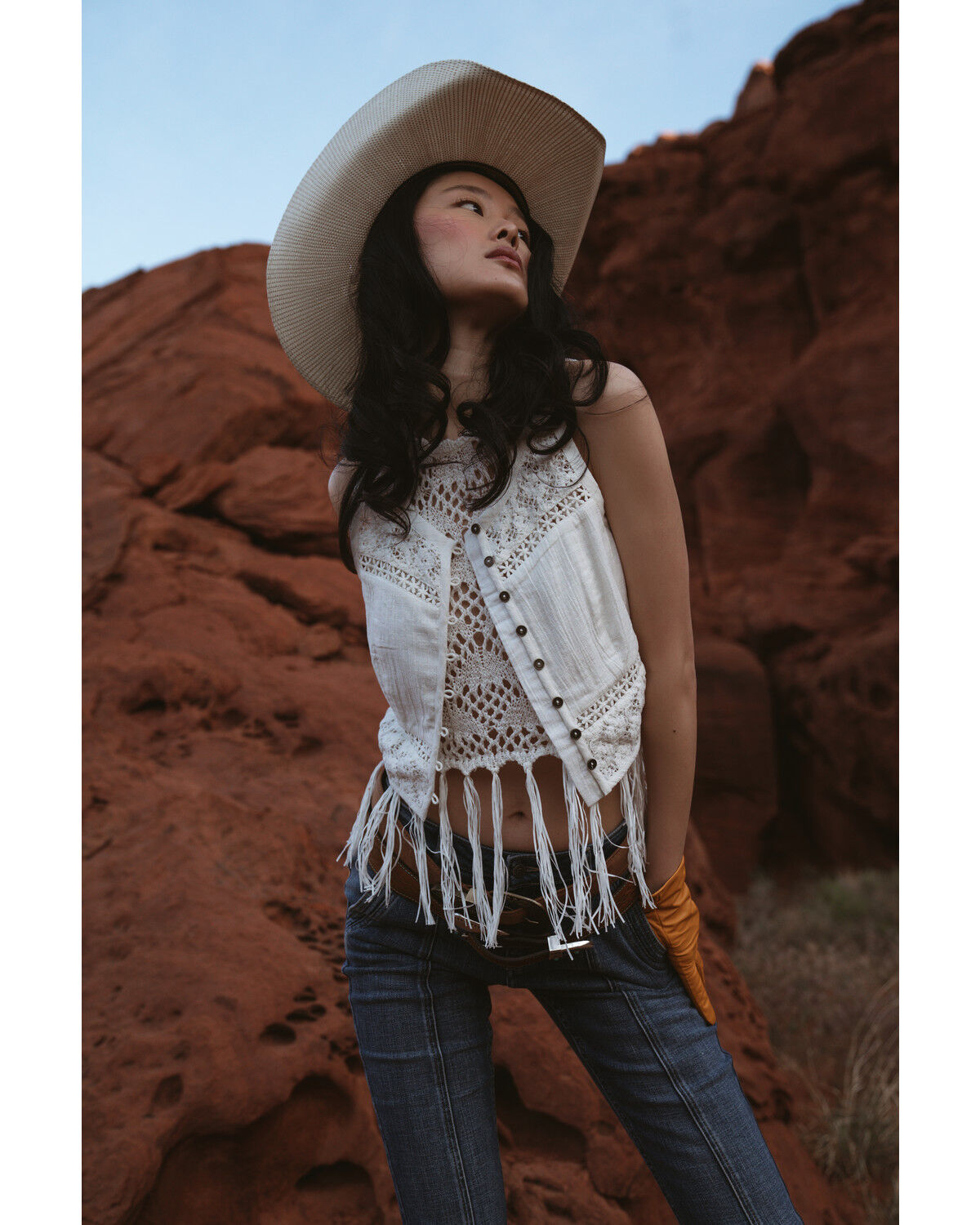 Image #1 - Cleo + Wolf Women's Crochet Floral Cropped Tank Top, Ivory, hi-res