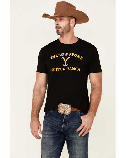 Paramount Network’s Yellowstone Men's Dutton Ranch Logo Short Sleeve T-Shirt , Black, hi-res