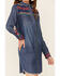 Image #3 - Stetson Women's Denim Southwestern Stripe Mini Dress, Blue, hi-res