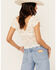 Image #4 - Shyanne Women's Flutter Sleeve Lace Crop Top, Cream, hi-res