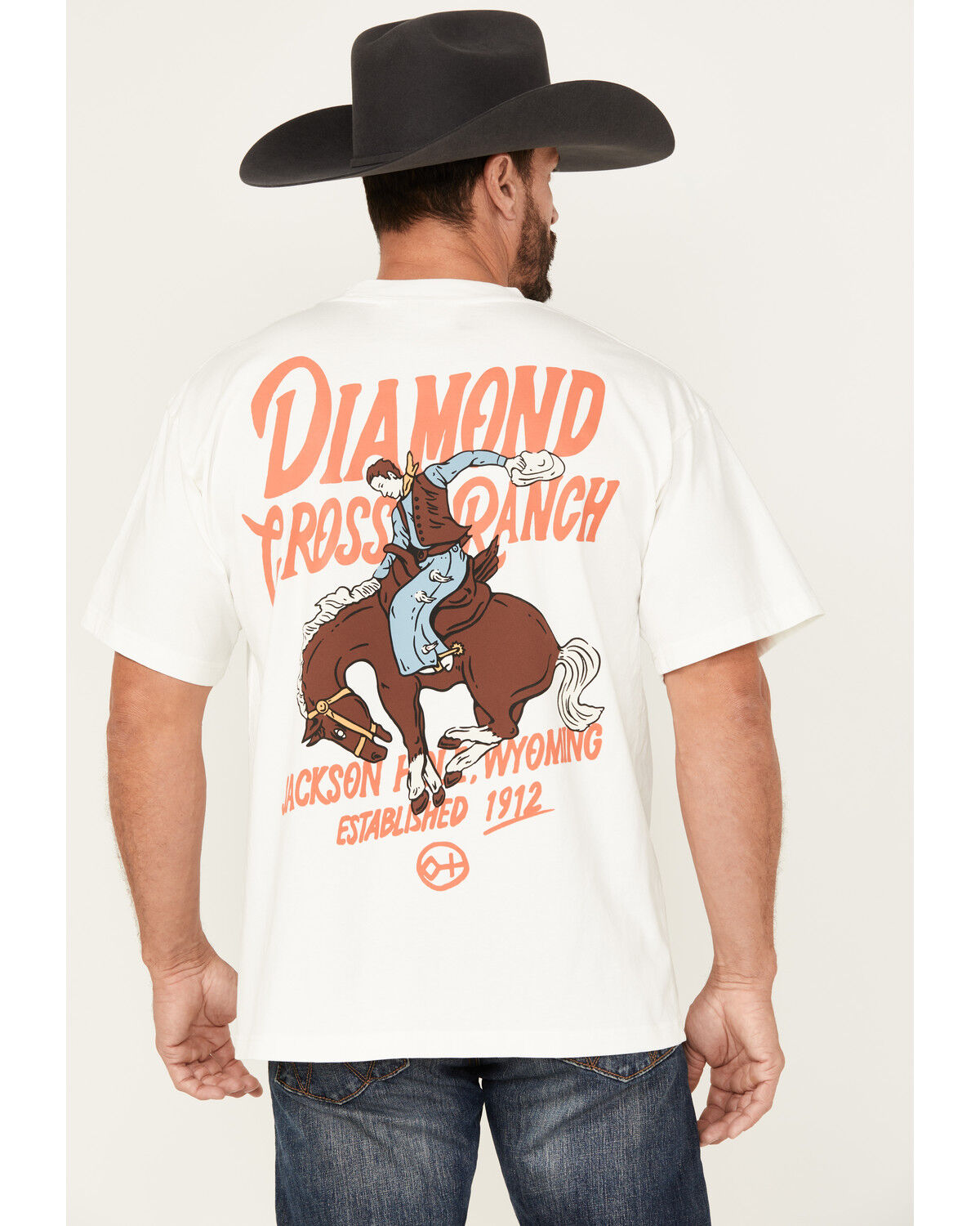 Image #4 - Diamond Cross Ranch Men's Buck Yeah Short Sleeve Graphic T-Shirt, White, hi-res