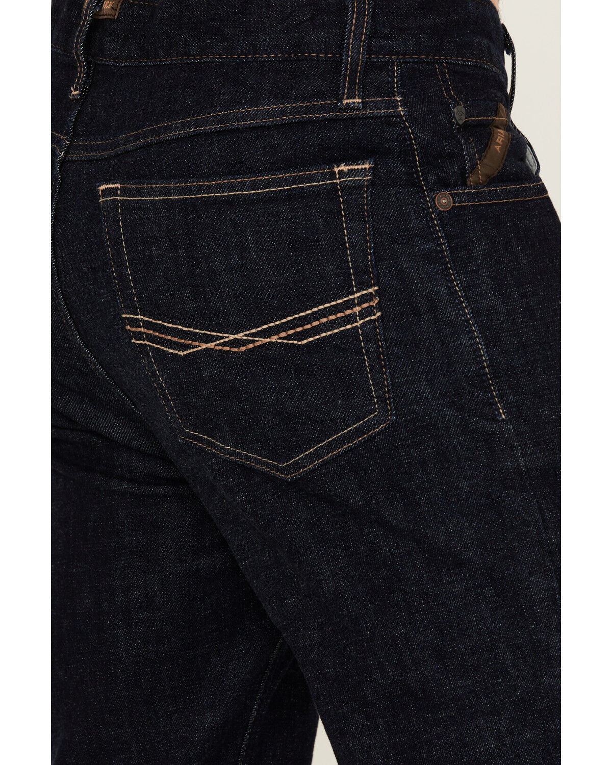Image #4 - Ariat Men's M1 Abraded Rinse Stackable Slim Straight Stretch Denim Jeans, Dark Wash, hi-res