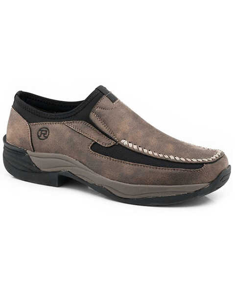 Roper Men's Colt Vintage Faux Slip-On Casual Shoes - Moc Toe , Brown, hi-res