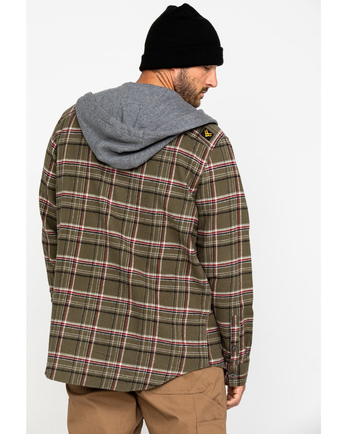 Hawx Men's Olive Mission Plaid Hooded 
