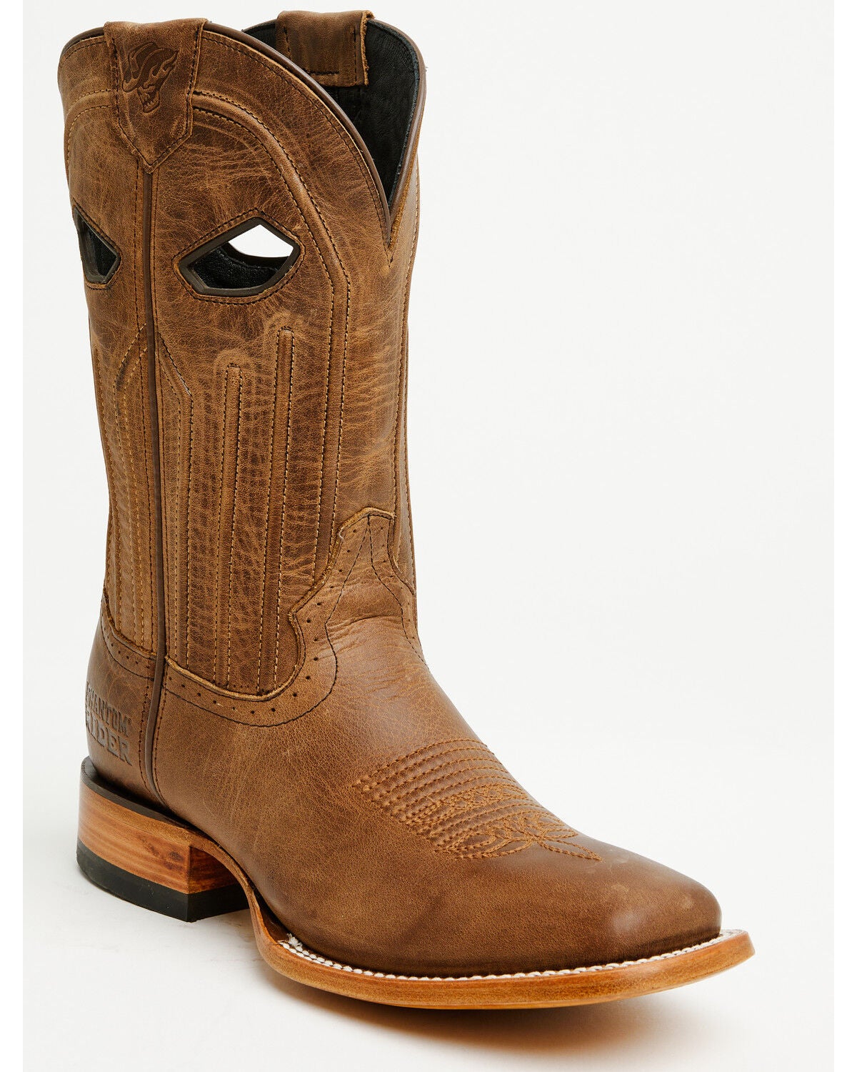 Image #1 - Phantom Rider Men's Roper Western Boots - Broad Square Toe, Caramel, hi-res