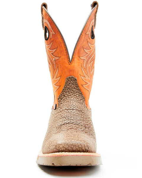 Image #4 - Double H Men's Luis Roper Western Boots - Broad Square Toe, Brown, hi-res