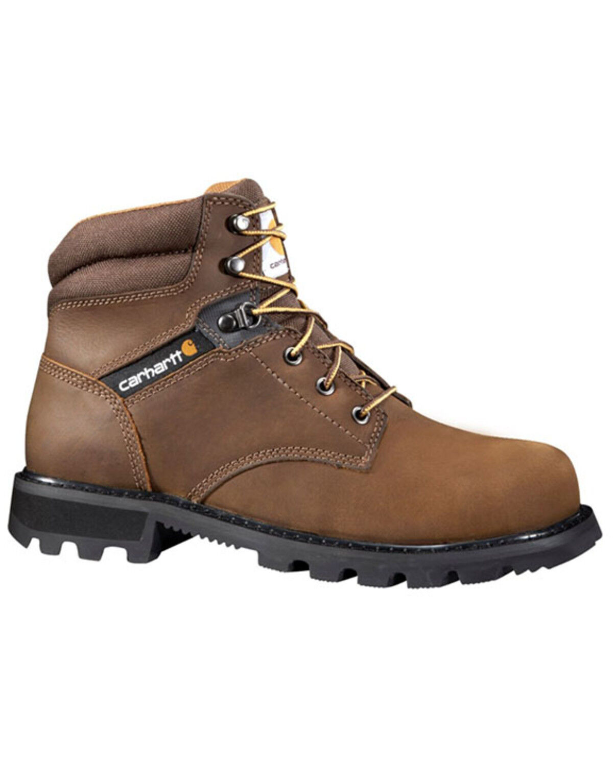 Image #2 - Carhartt Men's 6" Lace-Up Work Boots - Round Toe, Dark Brown, hi-res