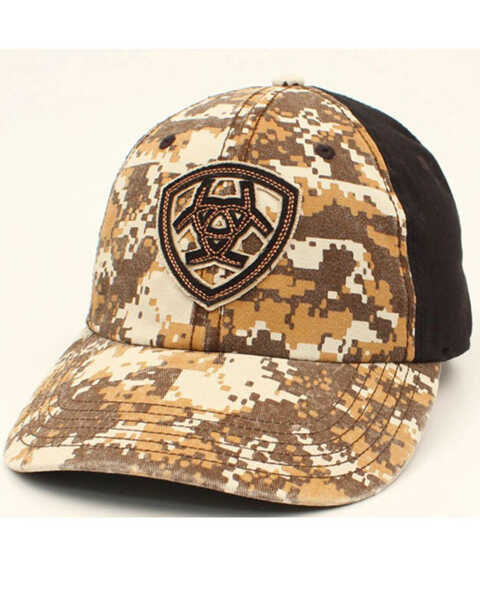 Image #1 - Ariat Men's Logo Ball Cap , Camouflage, hi-res