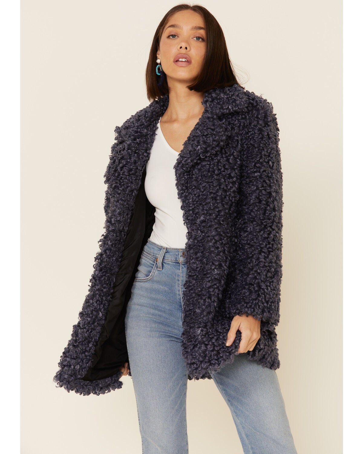 sherpa open front jacket