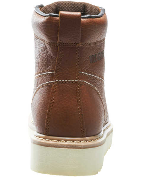 Image #4 - Wolverine Men's 6" Lace-Up Wedge Work Boots - Round Toe, Brown, hi-res