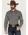 Image #1 - Wrangler Men's Mexico Logo Embroidered Geo Print Long Sleeve Snap Western Shirt, Black, hi-res