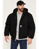 Image #1 - Carhartt Men's Flannel Lined Loose Fit Firm Duck Active Jacket, Black, hi-res