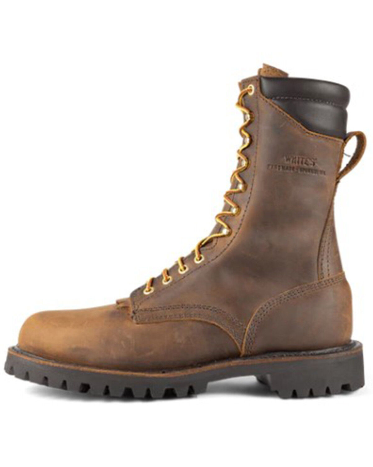 Image #1 - White's Boots Men's Crew 10" Lace-Up Work Boots - Round Toe, Distressed Brown, hi-res