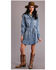 Image #1 - Stetson Women's Denim Snap Shirt Dress, Blue, hi-res