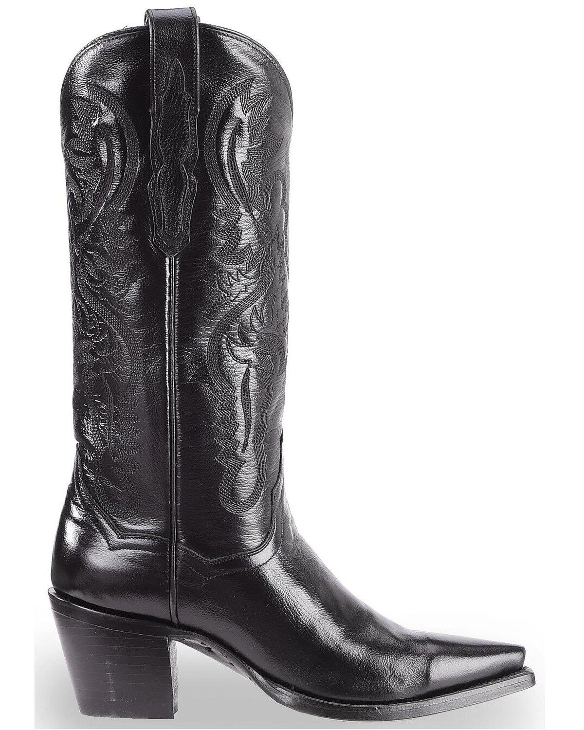 Image #2 - Dan Post Women's Polished Western Boots - Snip Toe, Black, hi-res
