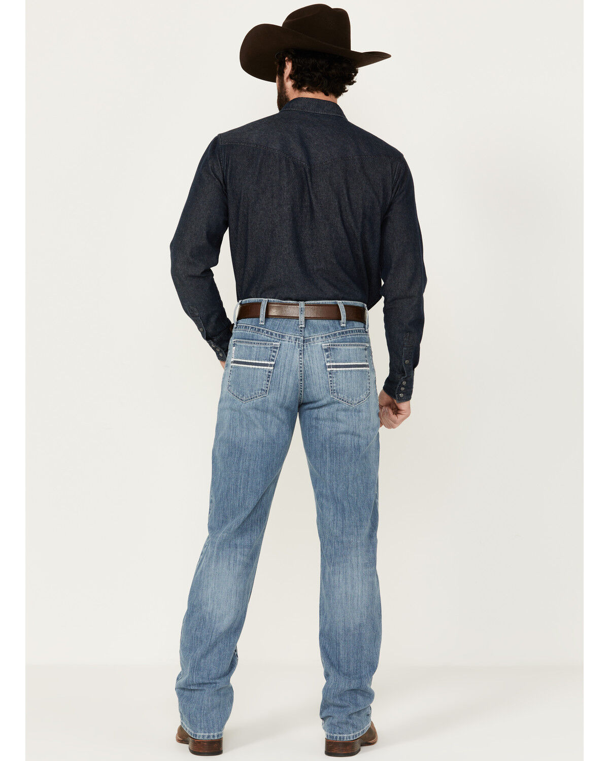 Image #3 - Cinch Men's White Label Medium Stonewash Relaxed Straight Stretch Performance Denim Jeans, Medium Wash, hi-res