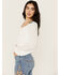 Image #3 - Idyllwind Women's Lena Smocked Long Sleeve Cropped Blouse, Ivory, hi-res