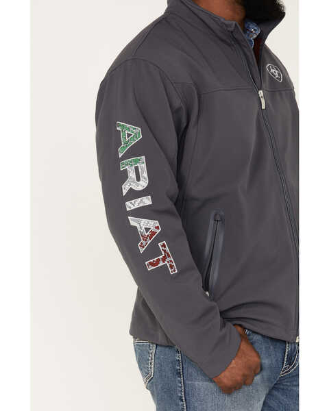 Image #3 - Ariat Men's Team Mexico Thunderbird Zip-Front Softshell Jacket , Black, hi-res