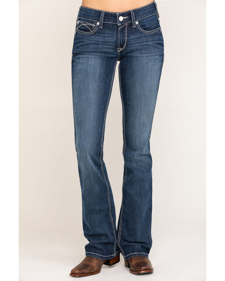 Ariat Women's Medium R.E.A.L. Arrow Fit Shayla Bootcut Jeans, Blue, hi-res