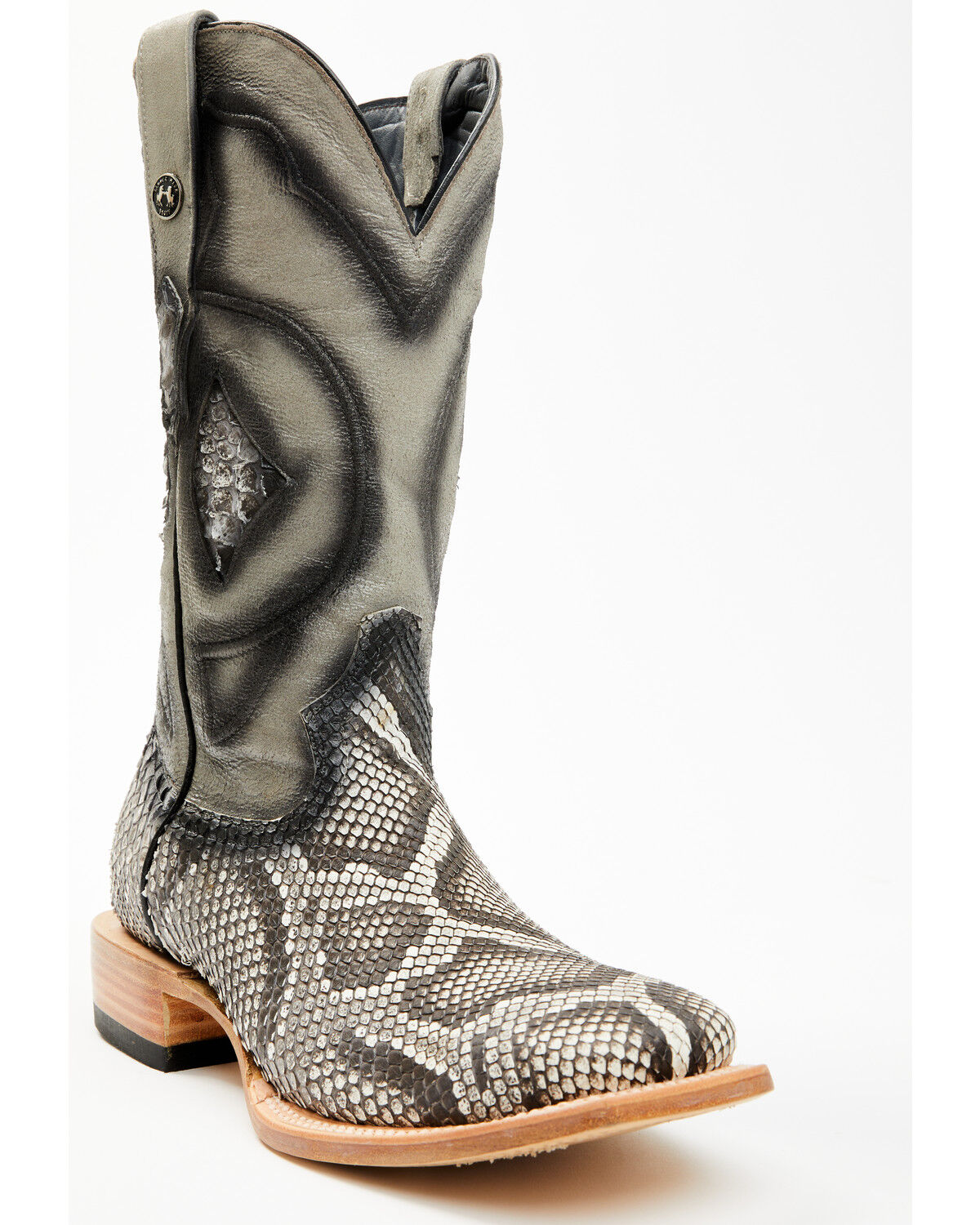 Image #1 - Tanner Mark Men's Exotic Python Western Boots - Broad Square Toe, Natural, hi-res