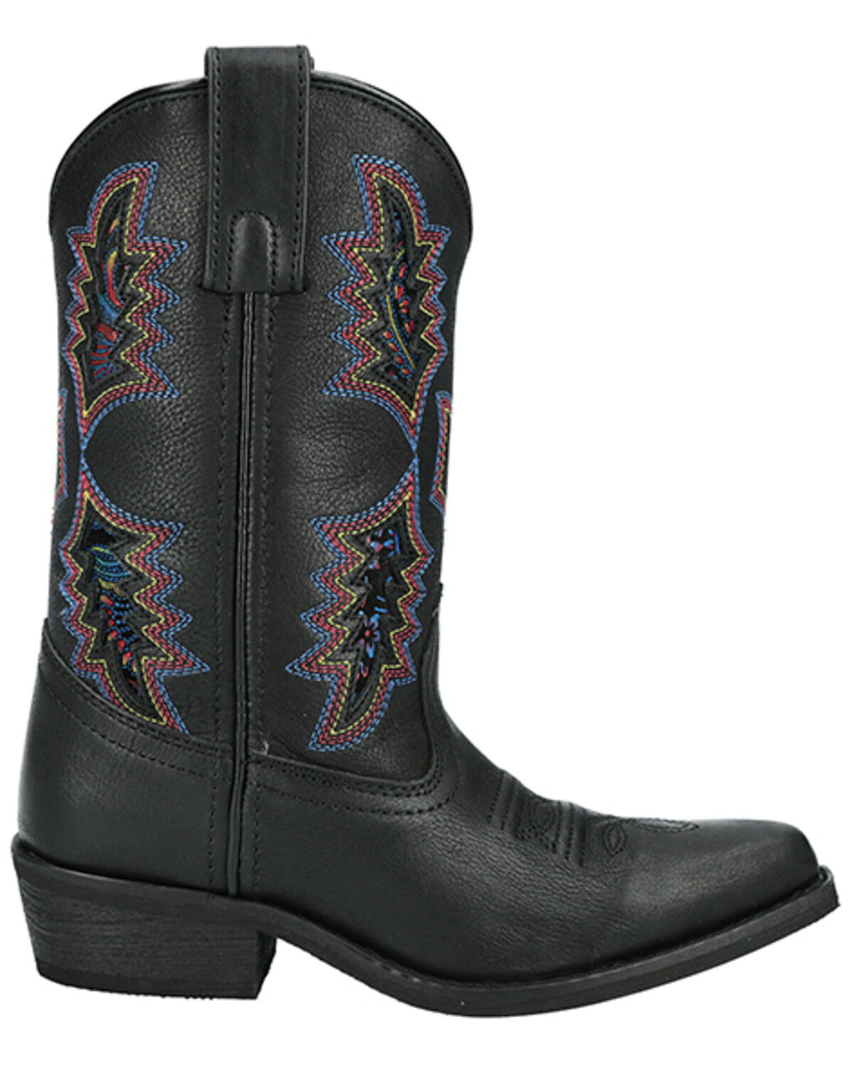 Image #2 - Smoky Mountain Little Girls' Sierra Western Boots - Snip Toe, Black, hi-res