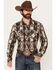 Image #1 - Rock & Roll Denim Men's Southwestern Print Long Sleeve Snap Stretch Western Shirt, Black, hi-res