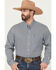Image #1 - Cinch Men's Geo Print Long Sleeve Button-Down Performance Stretch Western Shirt, Light Blue, hi-res