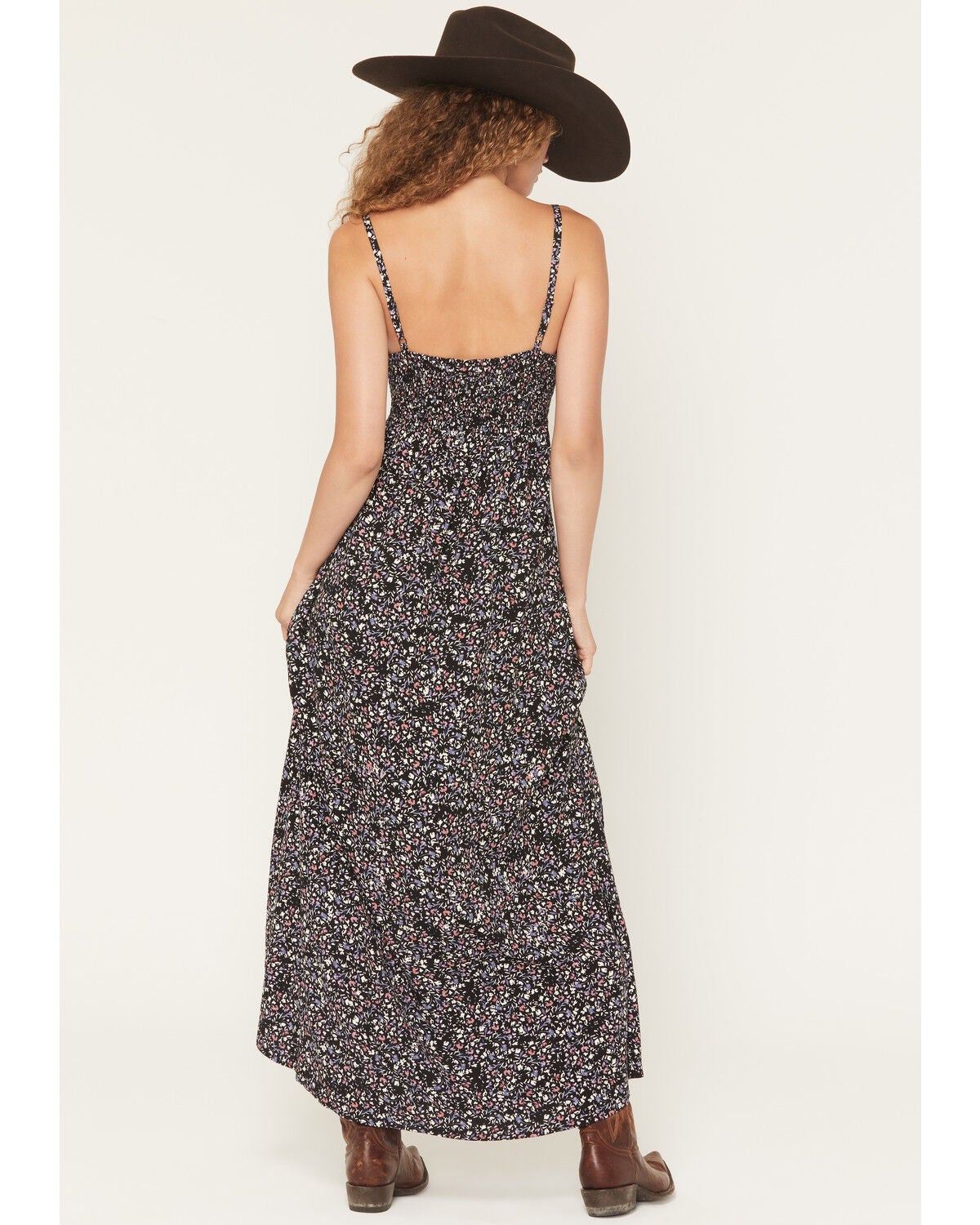 Image #4 - Idyllwind Women's Karah Ditsy Floral Print Sleeveless Maxi Dress, Black, hi-res