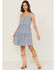 Image #1 - Cleo + Wolf Women's Beau Floral Printed Sleeveless Mini Dress, Steel Blue, hi-res