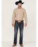 Image #3 - Blue Ranchwear Men's Yarn-Dye Stripe Long Sleeve Snap Western Shirt, Wheat, hi-res