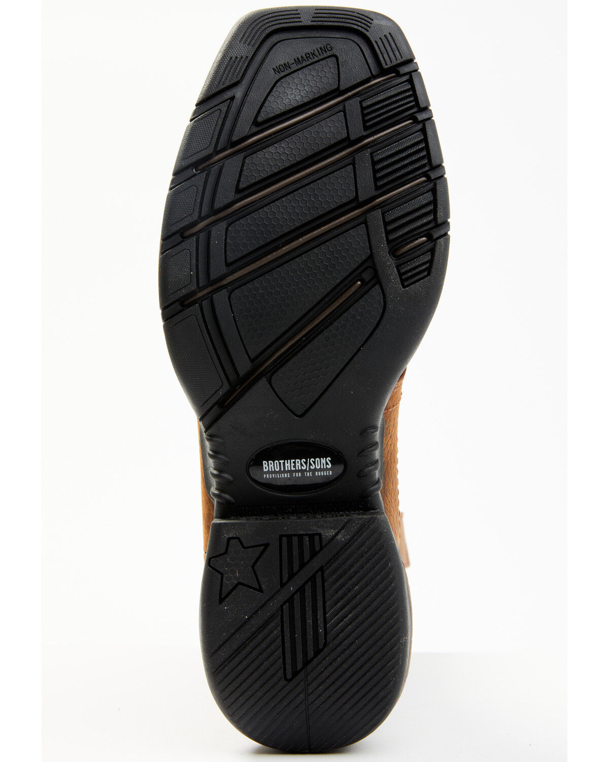 Image #7 - Brothers and Sons Men's Lite Performance Western Boots - Broad Square Toe, Brown, hi-res