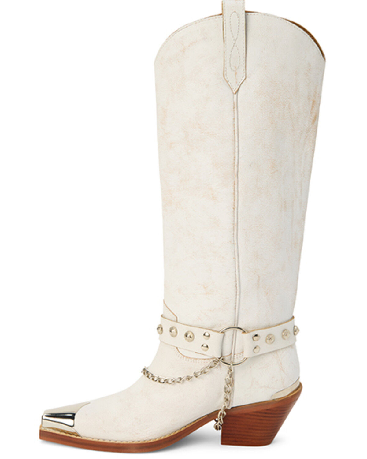 Image #3 - Matisse Women's Brazen Distressed Tall Western Boots - Snip Toe, White, hi-res