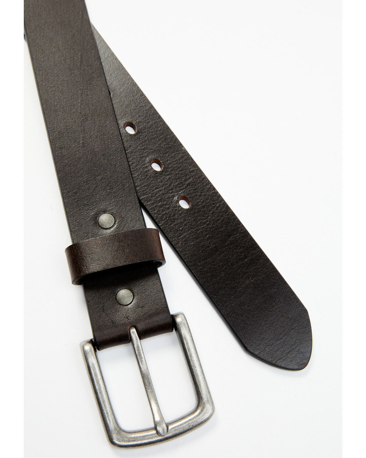 Image #2 - Hawx Men's Beveled Edge Leather Belt, Dark Brown, hi-res