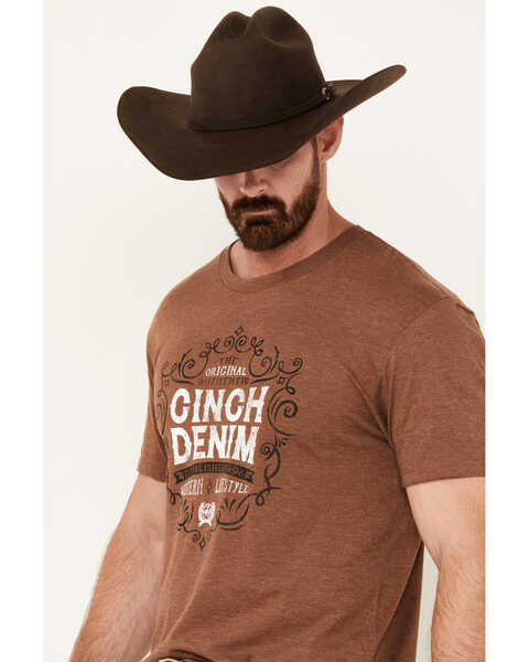 Image #2 - Cinch Men's Denim Western Lifestyle Short Sleeve Graphic T-Shirt, Rust Copper, hi-res