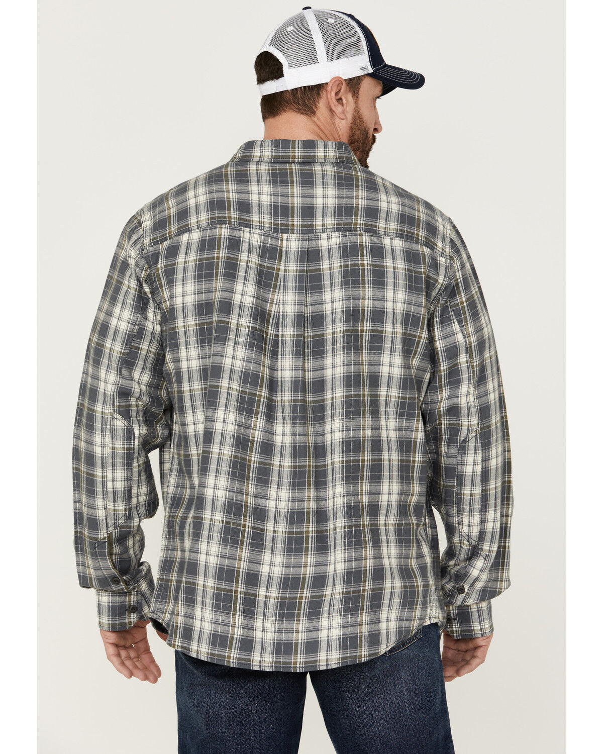 Image #4 - Brothers and Sons Men's Plaid Long Sleeve Button-Down Western Shirt, Charcoal, hi-res